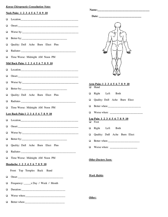 Chiropractic Consultation Notes Template In Word And Pdf Formats 0930