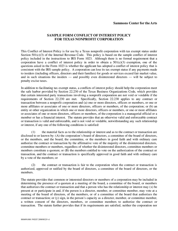 Conflict of Interest Policies download free documents for PDF, Word and Excel