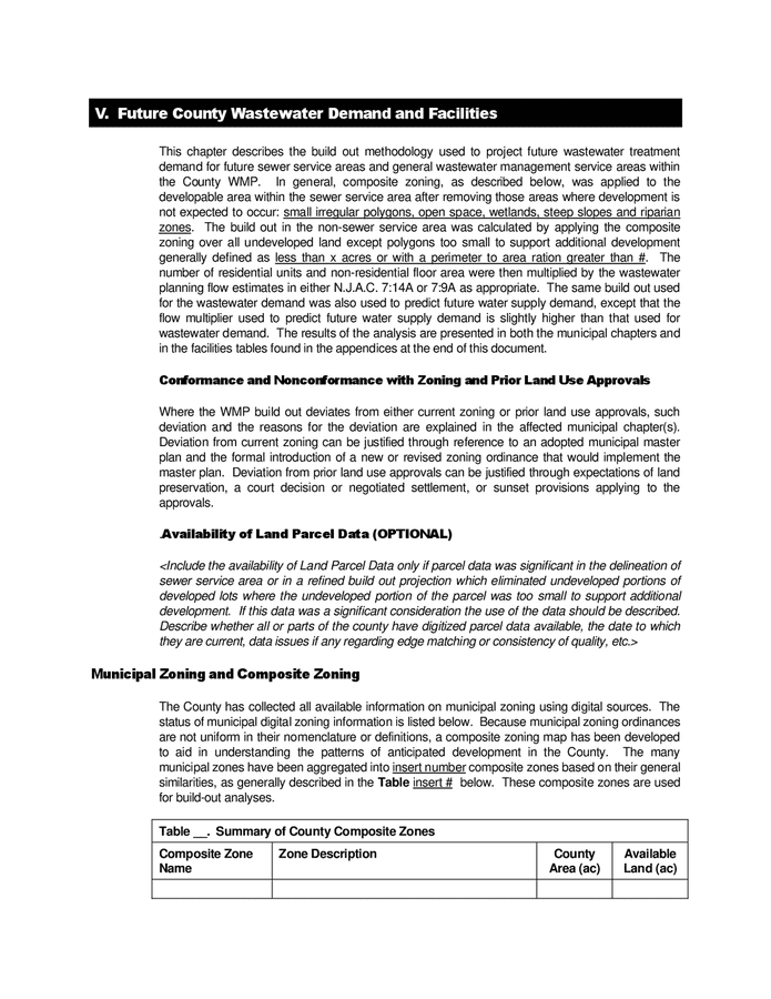 County wastewater management plan template (New Jersey) in Word and Pdf ...