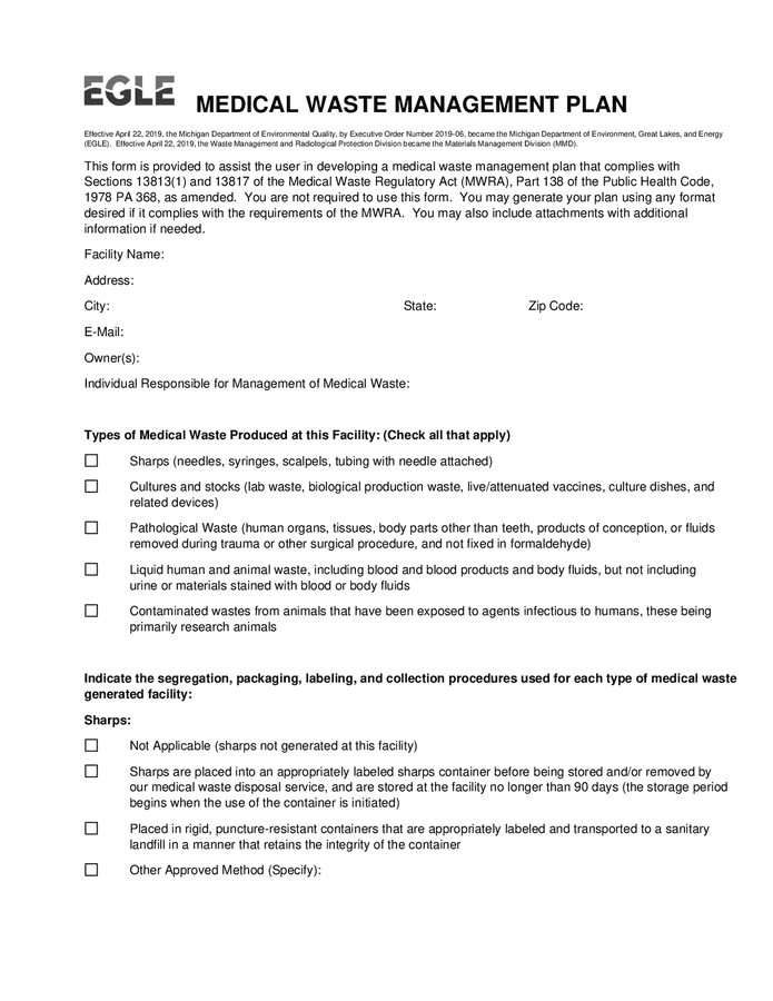 medical waste management business plan