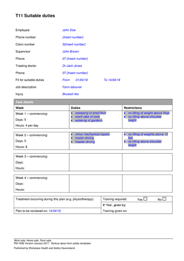 Farm safety templates (Australia) in Word and Pdf formats - page 20 of 27