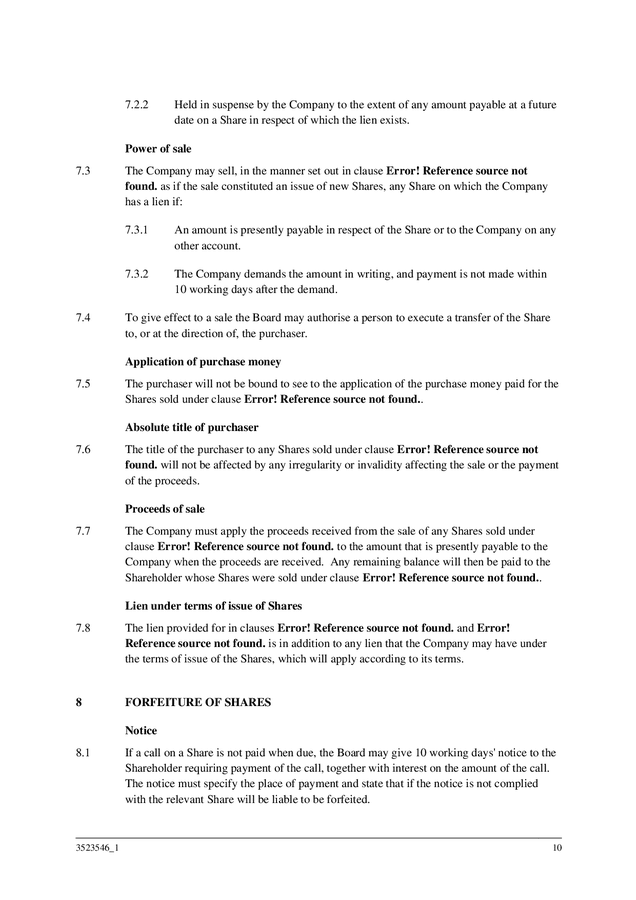 Company constitution template (New Zealand) in Word and Pdf formats