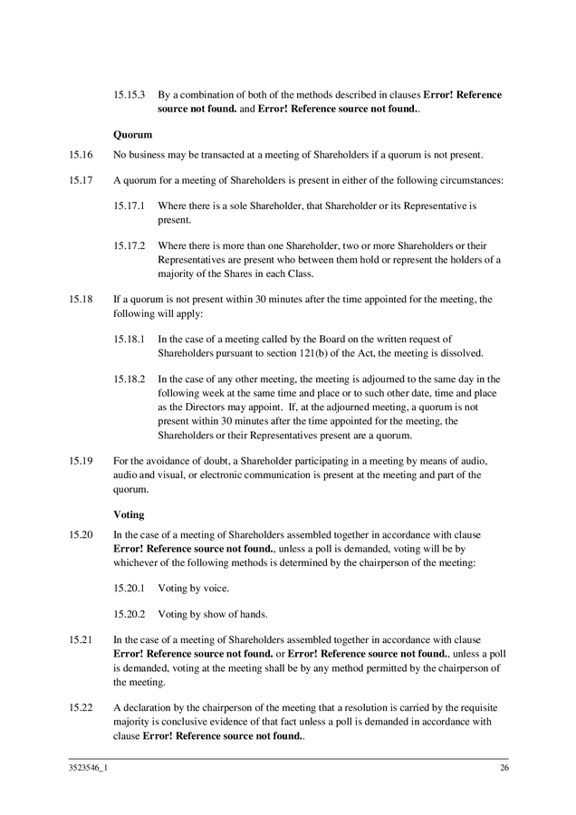 Company constitution template (New Zealand) in Word and Pdf formats