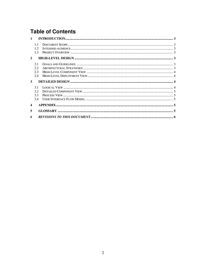 Design Document Template In Word And Pdf Formats Page 2 Of 6
