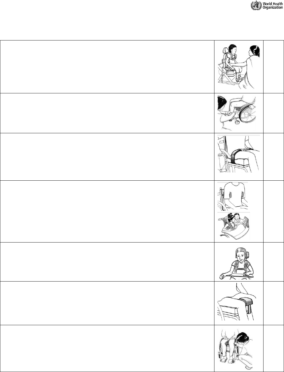 Intermediate wheelchair fitting checklist in Word and Pdf formats page 2 of 4