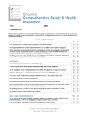 Comprehensive Safety Health Inspection Checklist