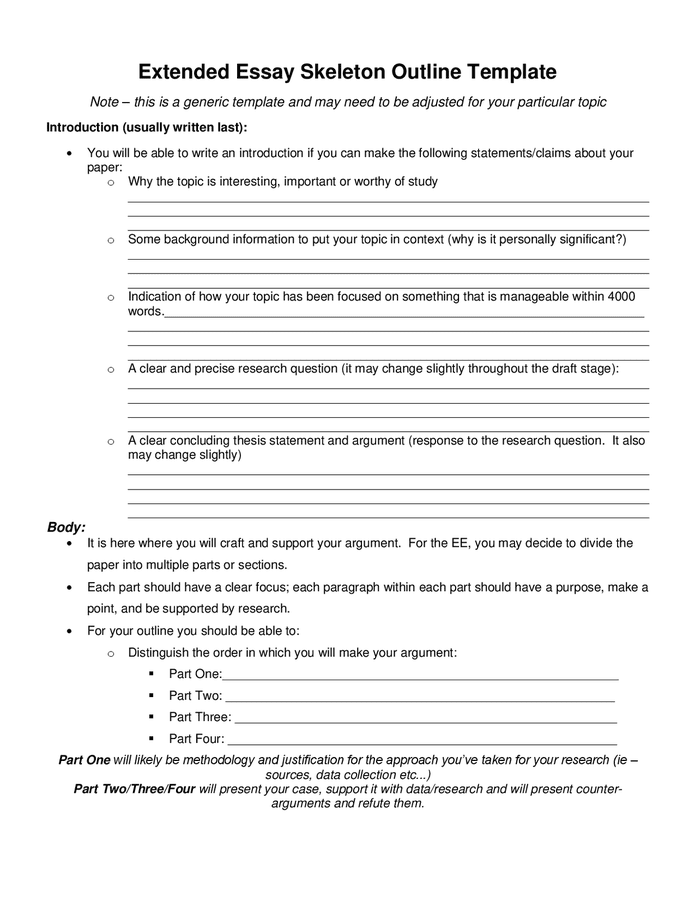 english extended essay template