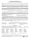 Targeted tuberculin, IGRA testing screening form page 1 preview