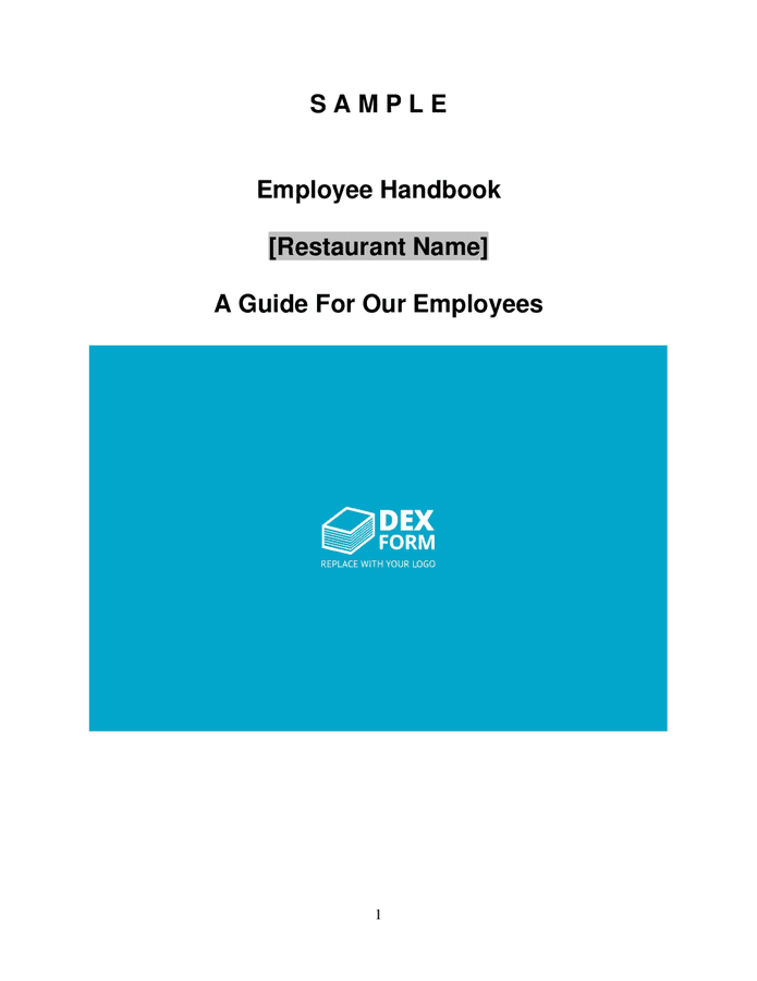 Restaurant Employee Handbook Template In Word And Pdf Formats   Restaurant Employee Handbook Template 1 