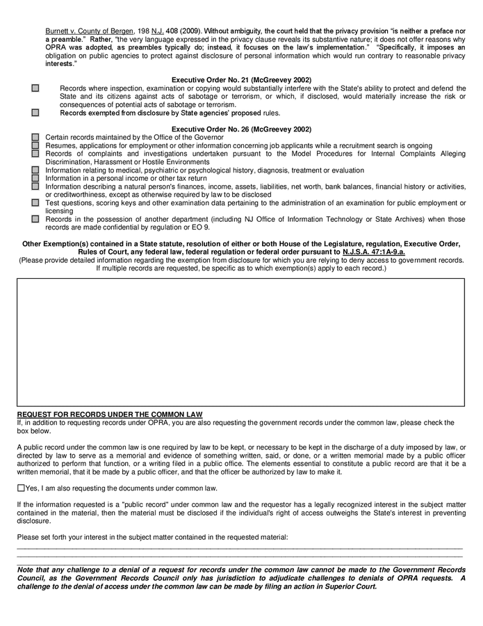 Open Public Records Act Request Form In Word And Pdf Formats Page 3 Of 4 2300