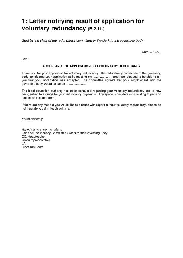 Redundancy Procedures Sample Letters In Word And Pdf Formats Page 2 Of 7