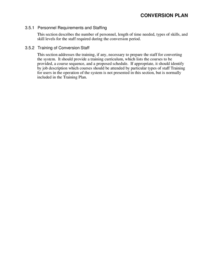 Data conversion plan template in Word and Pdf formats page 6 of 6