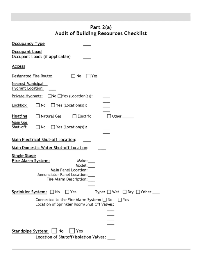 Fire Pre Plan Nfpa Template