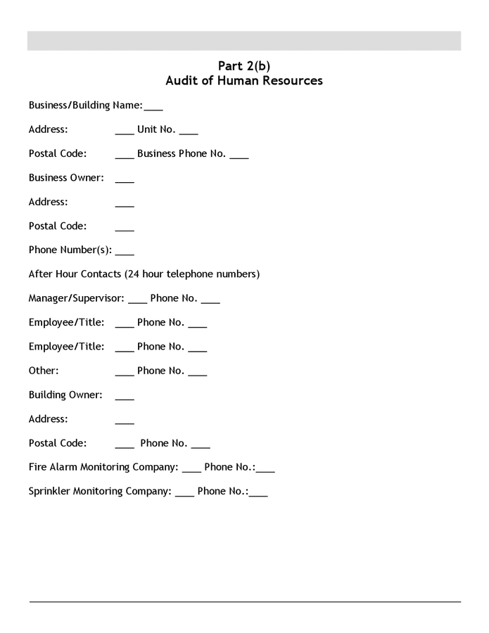 Fire Safety Plan Template