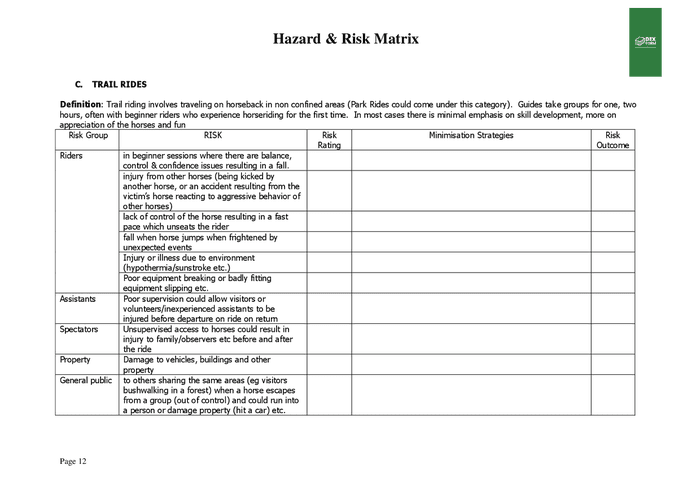 Risk management plan template in Word and Pdf formats - page 12 of 14