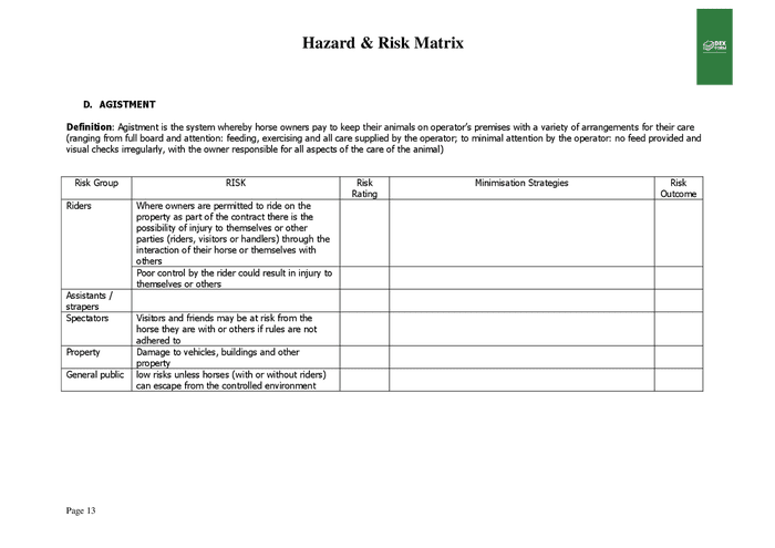 Risk management plan template in Word and Pdf formats - page 13 of 14