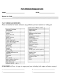 New patient intake form page 1 preview