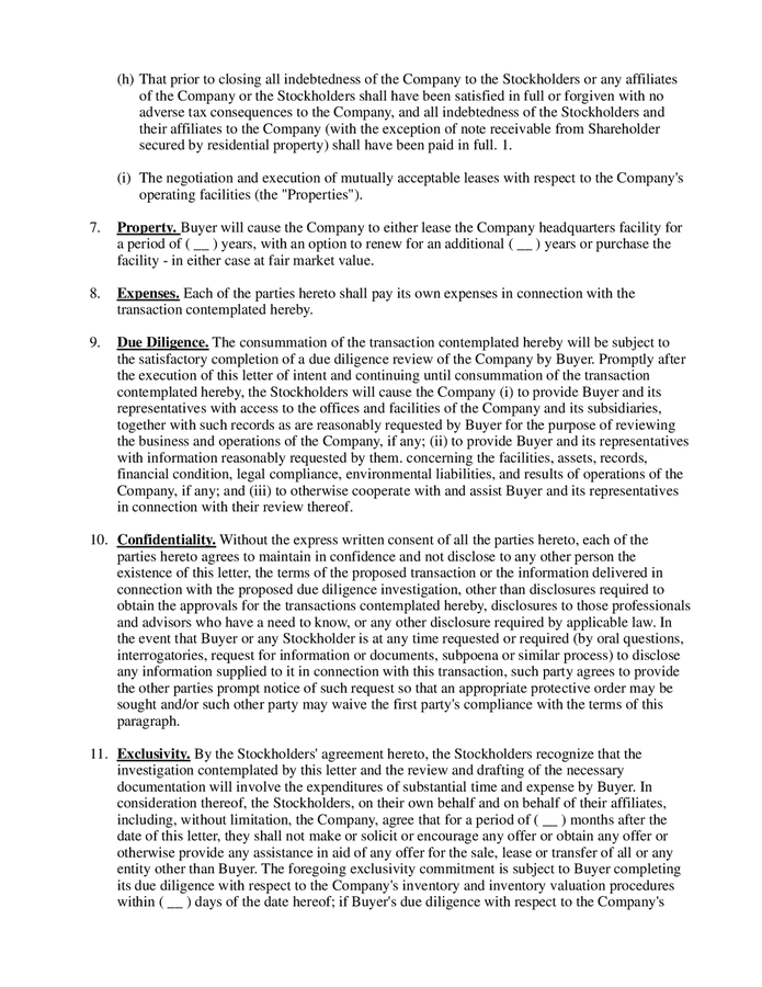Sample Letter Of Intent Stock Purchase In Word And Pdf Formats Page sample-letter-of-intent-stock-purchase-in-word-and-pdf-formats-page