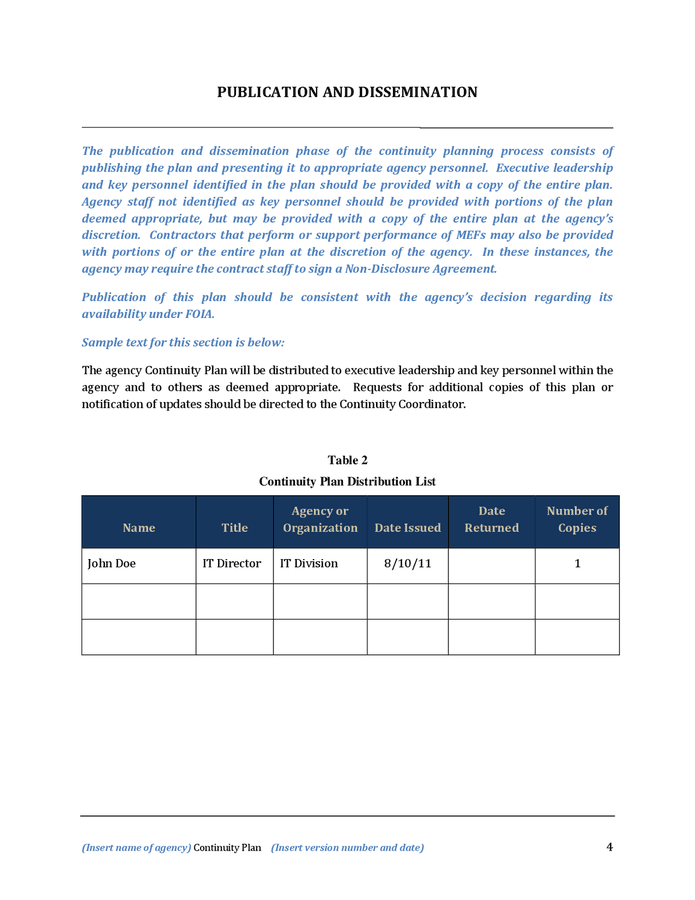 business continuity plan higher education