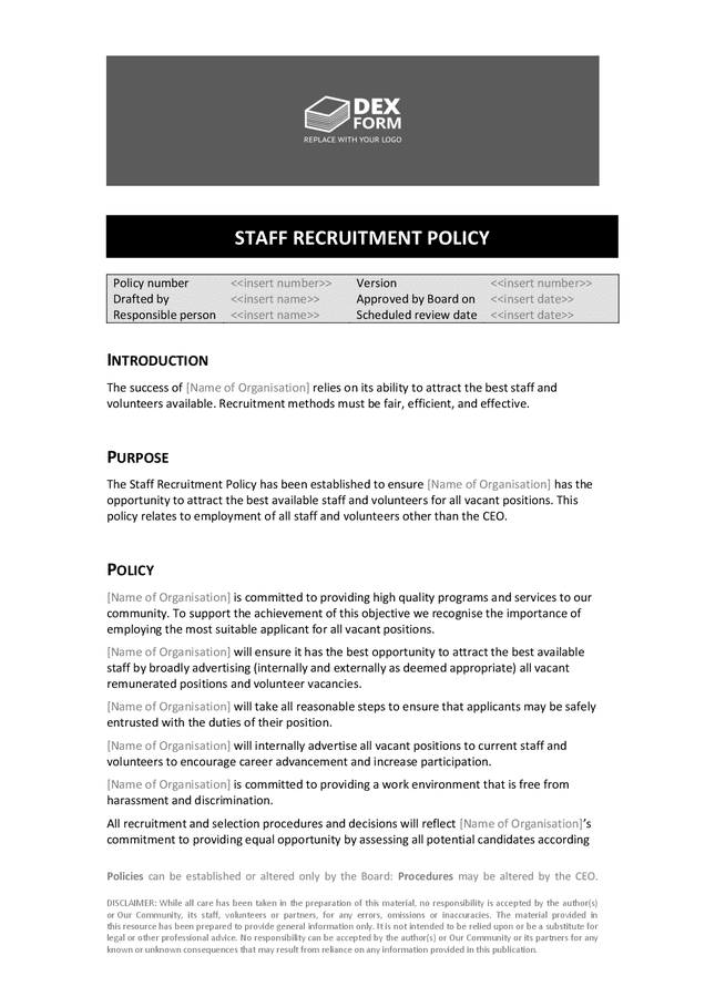 staff-recruitment-policy-template-in-word-and-pdf-formats