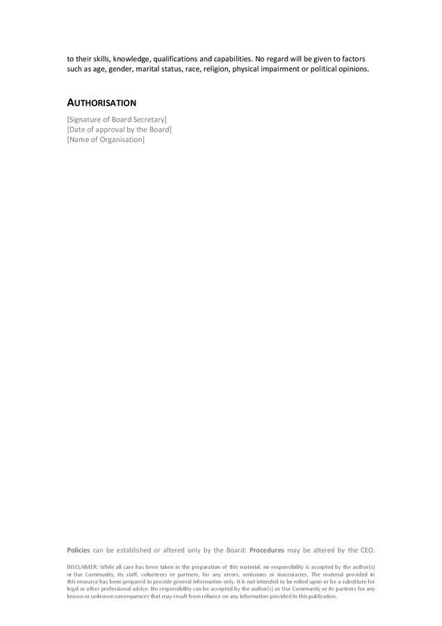 Staff recruitment policy template in Word and Pdf formats - page 2 of 10