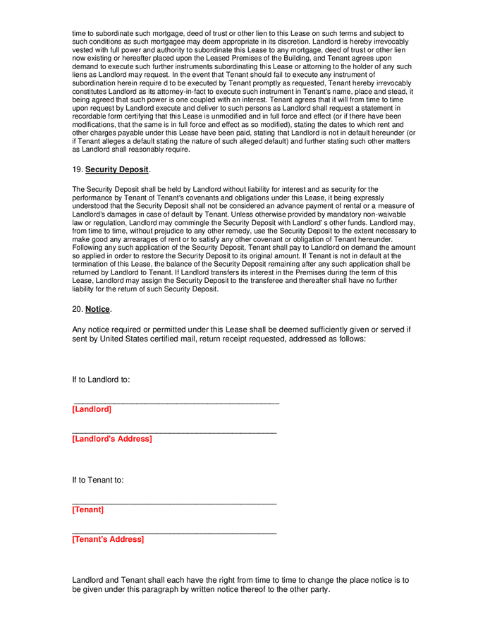 Commercial lease agreement (New Jersey) in Word and Pdf formats page