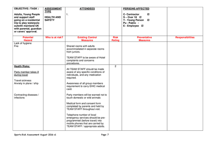 Event risk assessment template in Word and Pdf formats - page 7 of 14