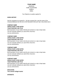 Chronological resume page 1 preview