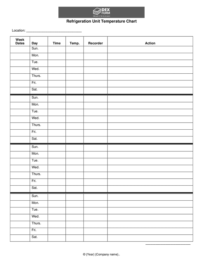 refrigeration-unit-temperature-chart-in-word-and-pdf-formats