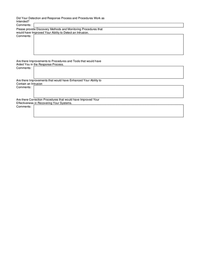 Security incident response form in Word and Pdf formats - page 3 of 3