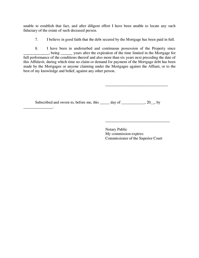 Affidavit of facts affecting title to real property (Connecticut) in ...