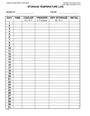 Storage temperature log in Word and Pdf formats