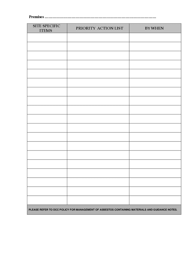 Asbestos Management Plan Template In Word And Pdf Formats - Page 11 Of 12