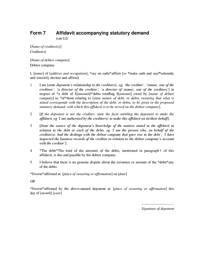 Affidavit Accompanying Statutory Demand Australia In Word And Pdf Formats affidavit-accompanying-statutory-demand-australia-in-word-and-pdf-formats