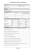 Patient form for travel vaccinations page 1 preview