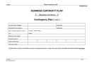 Business continuity plan template page 1 preview