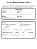 Chronicle diabetes assessment form page 1 preview