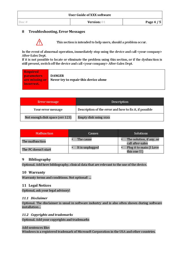Software User Guide Template In Word And Pdf Formats Page 4 Of 5 Software User Guide Template In Word And Pdf Formats Page 4 Of 5