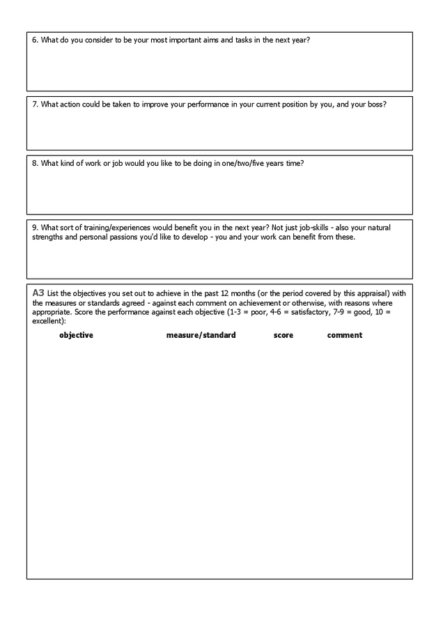 Performance appraisal form template in Word and Pdf formats - page 2 of 8