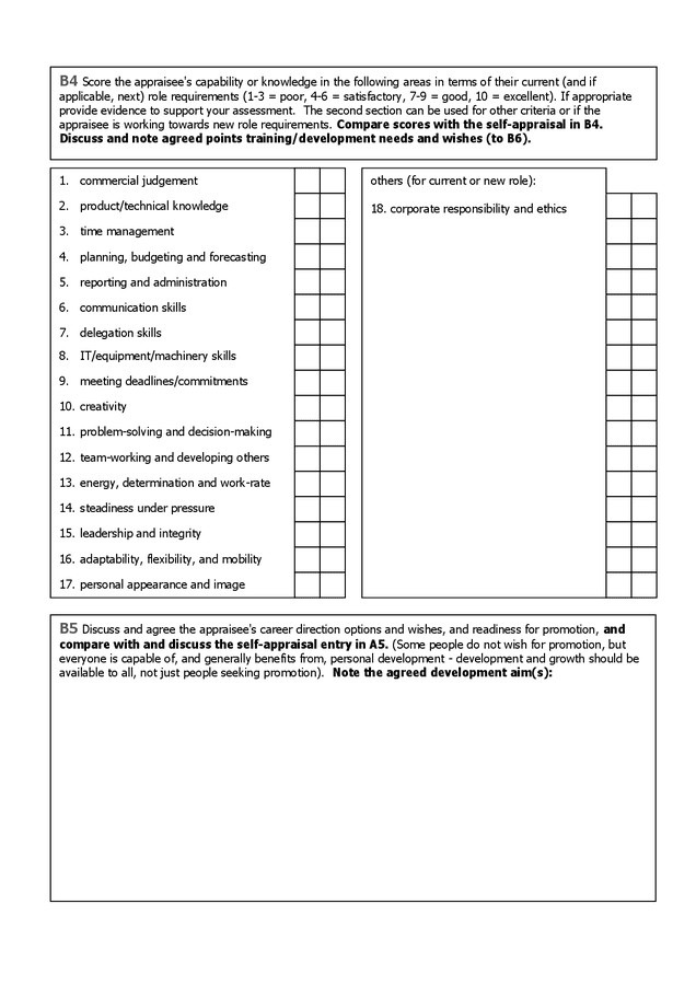 Performance appraisal form template in Word and Pdf formats - page 6 of 8