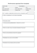 performance appraisal form template