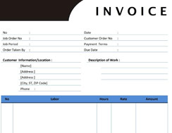 Blank invoice template