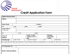 Credit application form