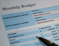 Monthly budget template