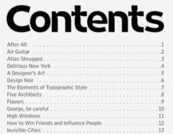 Table of contents template